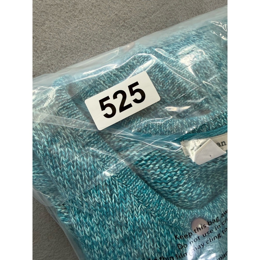 L.L.Bean Button Front Cardigan 100% cotton knit Teal Marled  Womens 3XL - Picture 10 of 10